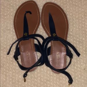 Brown Ralph Lauren Sandals with Navy Straps